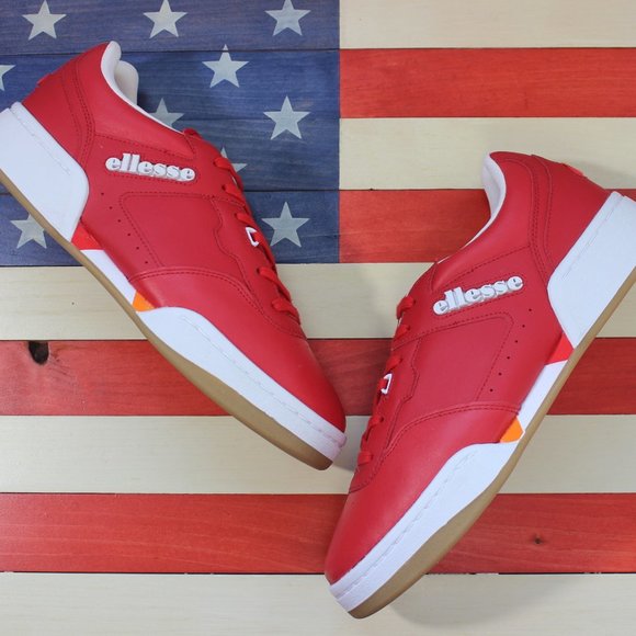 Ellesse Piacentino 2.0 Leather AM Tennis Shoes Red - Picture 3 of 8